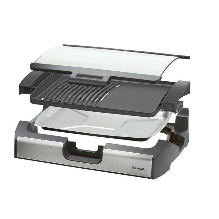 Steba Bbq Tischgrill Vg 200  (Negro, 2.200 Watt, Mit Glasdeckel) 06-49-00