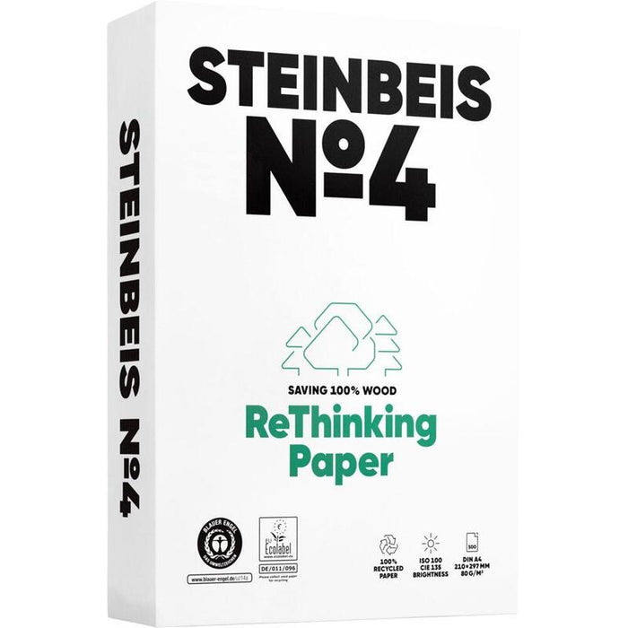 Steinbeis No. 4 Recyclingpapier A 4 80 G 500 Blatt Iso 100