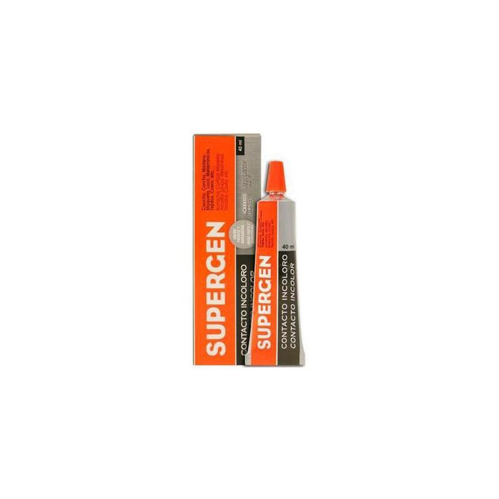 Supergen Pegamento De Contacto Resistente Incoloro Tubo 40ml En Mancheta