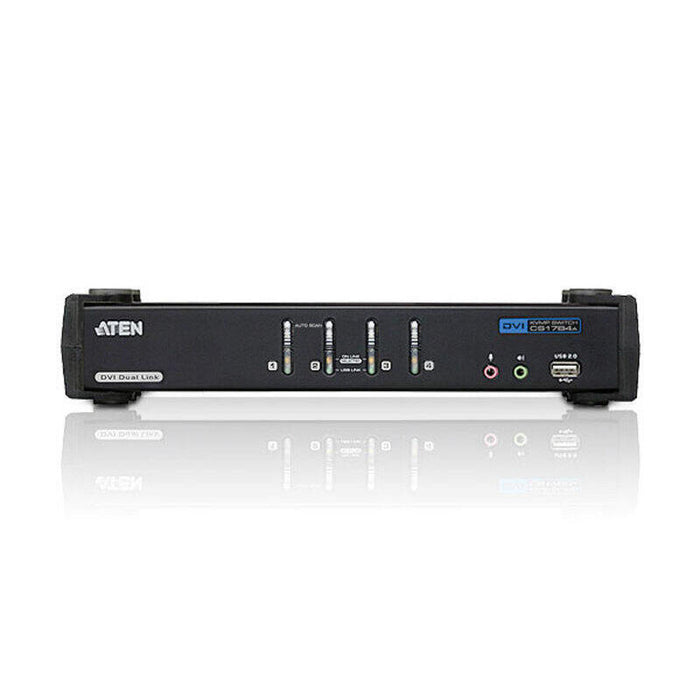 Switch Kvmp, 4 Puertos, Aten Cubiq Cs1784a, Dvi, Usb 2.0, Audio 2.1