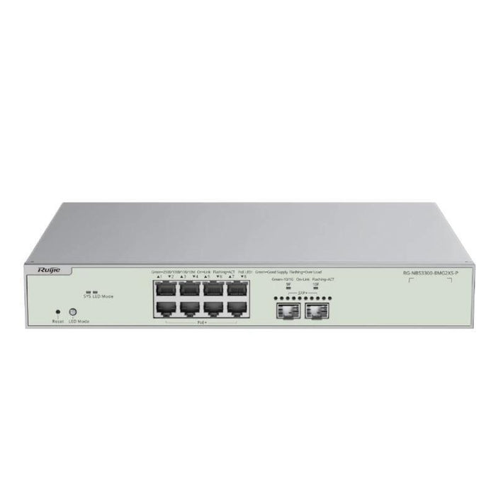 Switch Reyee Nbs3300-8mg2xs-P L2 8xmg Poe 2xsfp+ 240w