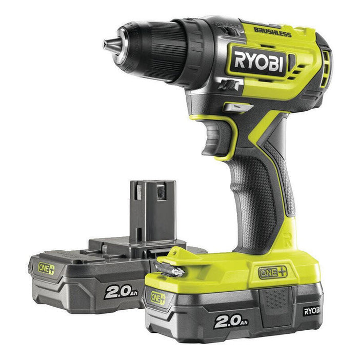 Taladro Atornillador Inalámbrico Ryobi One+ R18dd5-220s, 18 Voltios Verde/Negro, 2 Baterías De Iones De Litio De 2,0 Ah, Bolsa 5133003733