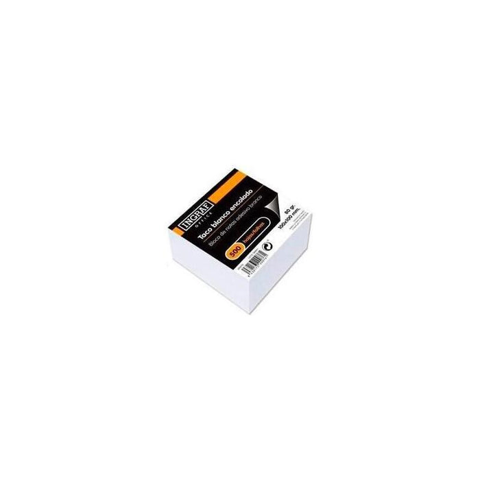 Talonario Taco De Notas Encoladas 10x10cm Blanco 500 Hojas
