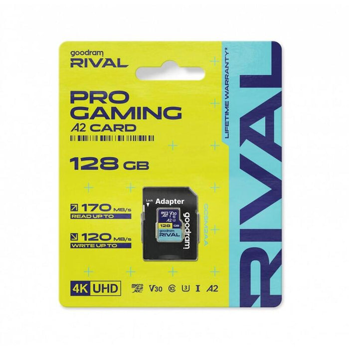 Tarjeta Goodram Microsdxc 128gb V30 A2 Uhs I U3 Rival + Adapter