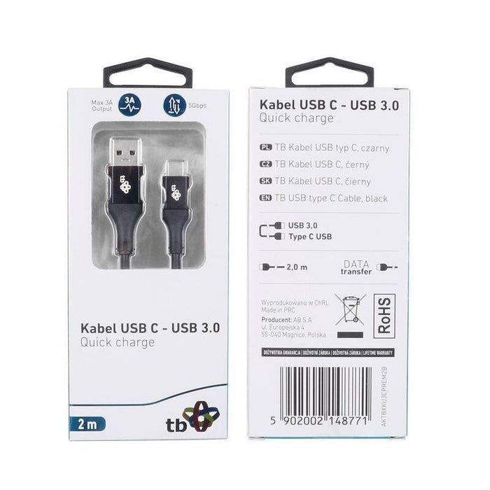 !Tb Cable Usb 3.0-Usb C  2m Premium 3a Negro