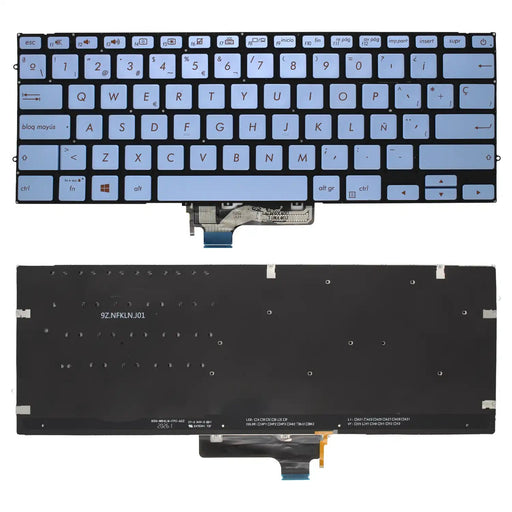 Teclado Retroiluminado Para Portátil Asus Zenbook Ux431 9Z.Nfkbn.J0S Azul