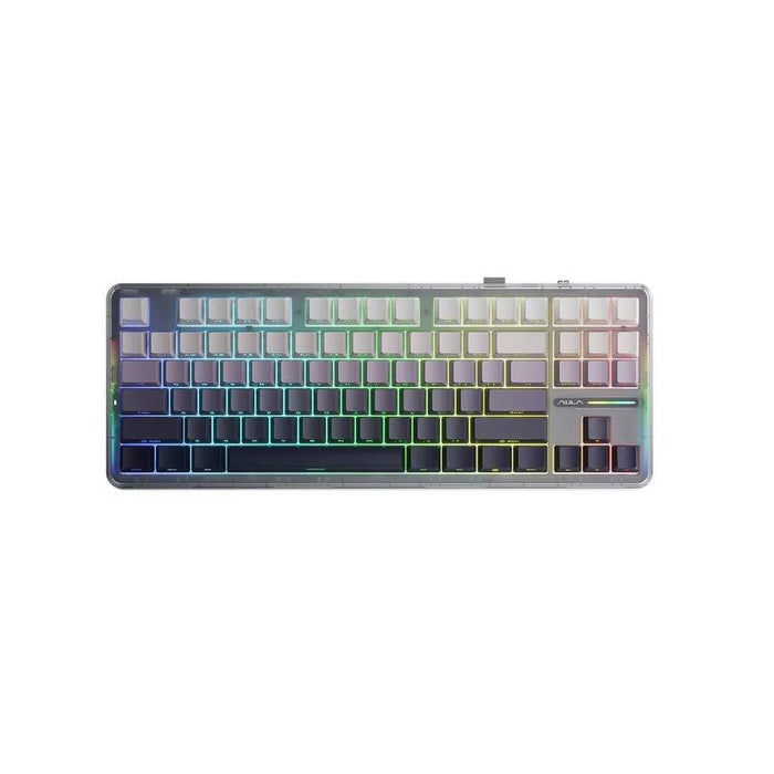 Teclado Aula Gasket F87 Gradient Grey Spacecrystal Rgb
