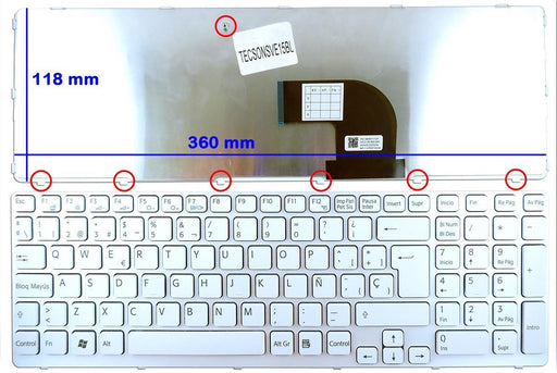 Teclado Blanco Para Portátil Sony Vaio Sve15 Sve17 Series