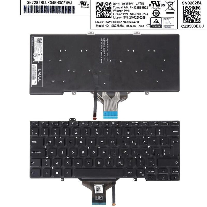 Teclado Retroiluminado Para Portátil Dell Latitude 3400 5400 5401 5402 5410 Negro