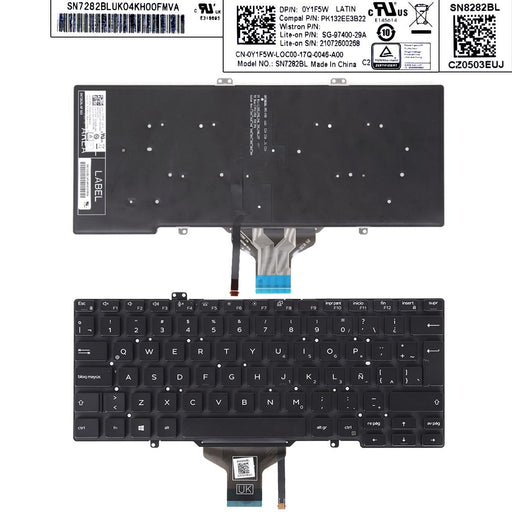 Teclado Retroiluminado Para Portátil Dell Latitude 3400 5400 5401 5402 5410 Negro