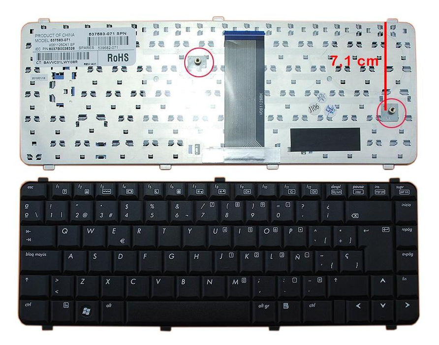 Teclado Para Portátil Hp Compaq 510 511 515 516 610 615 537583-071