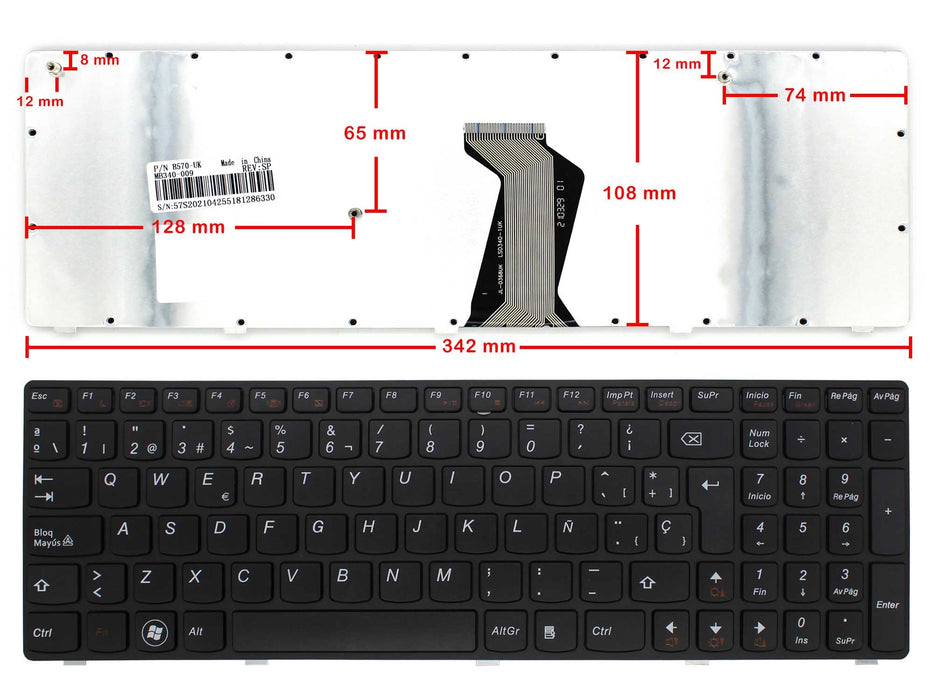 Teclado Para Portátil Ibm Lenovo 25209785 Rev:0A