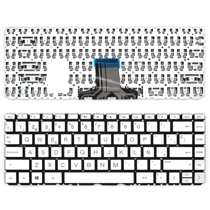 Teclado Para Portátil Hp 14s Dq1020ns 14s Dq1021ns Plata