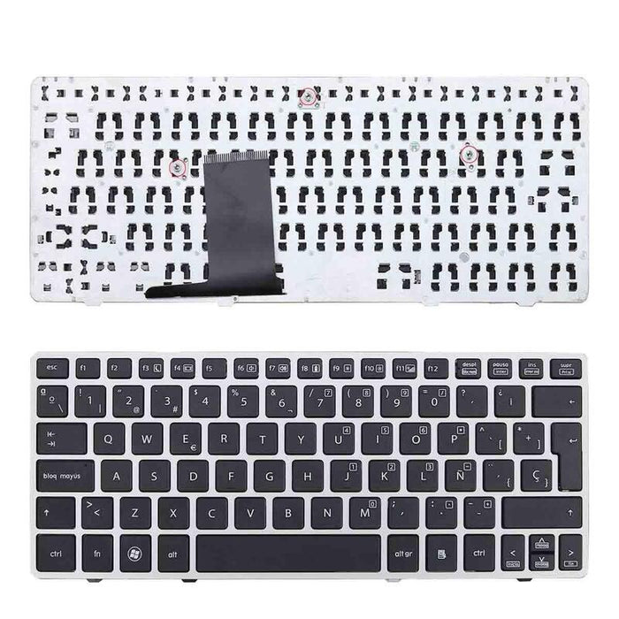 Teclado Para Portátil Hp Elitebook 2560p Negro Con Marco Plata