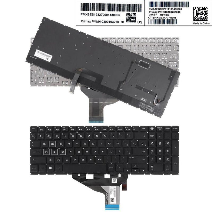 Teclado Para Portátil Hp Omen 15 Dc Tpn Q211 15 Dc000 15t Dc000 15 Dc0010n Retroiluminado Negro