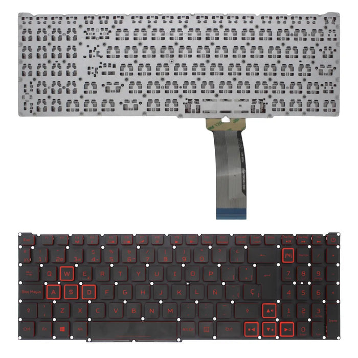 Teclado Para Portátil Acer Nitro-4 An515-54 An515-43 An517-51 An715-51 Negro Y Rojo