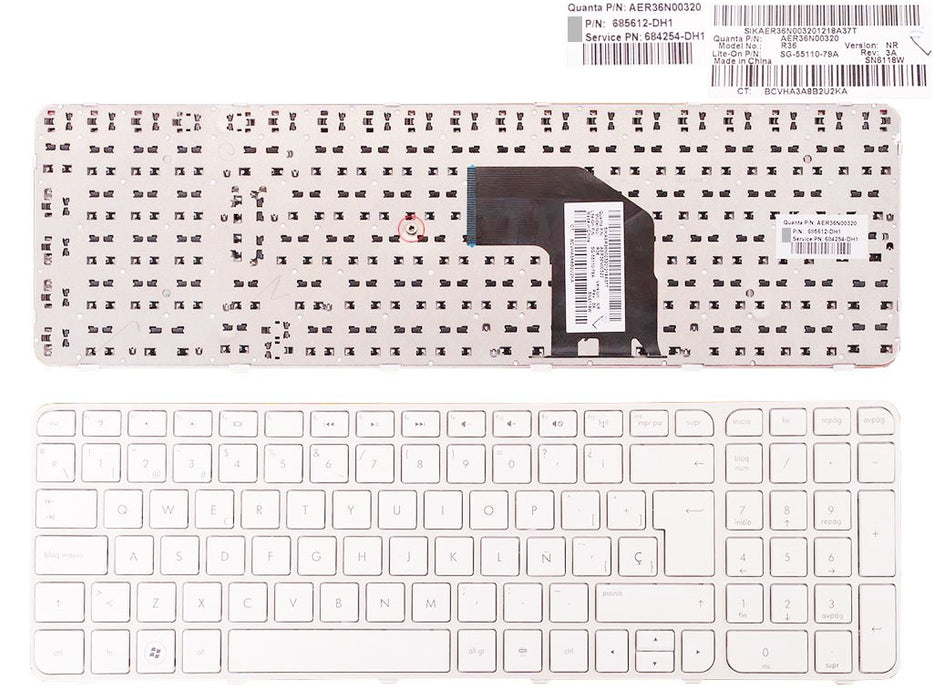Teclado Para Portátil Hp G6-2000 Blanco