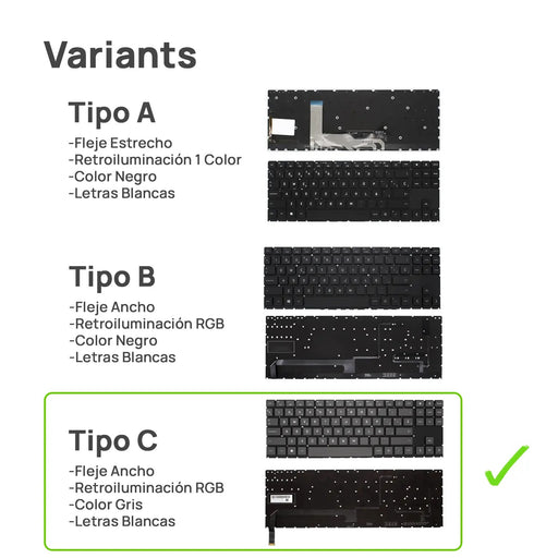 Teclado Para Portátil Hp Omen 15-Ek 15-Ec 15-En 16-B Series V193446Cs1 Gris Con Fleje Ancho Retroiluminación Rgb