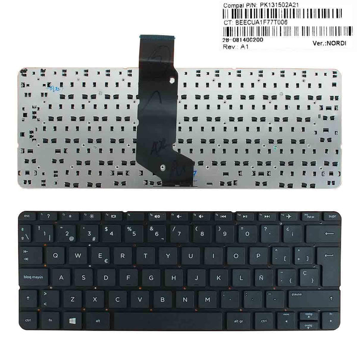 Teclado Para Portátil Hp Pavilion 11-N Negro Sin Marco