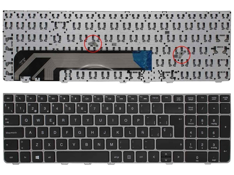 Teclado Para Portátil Hp Probook 4535S 4530S 4730S Con Marco En Plata