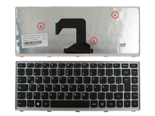 Teclado Para Portatil Lenovo U410 Negro Con Marco Plata