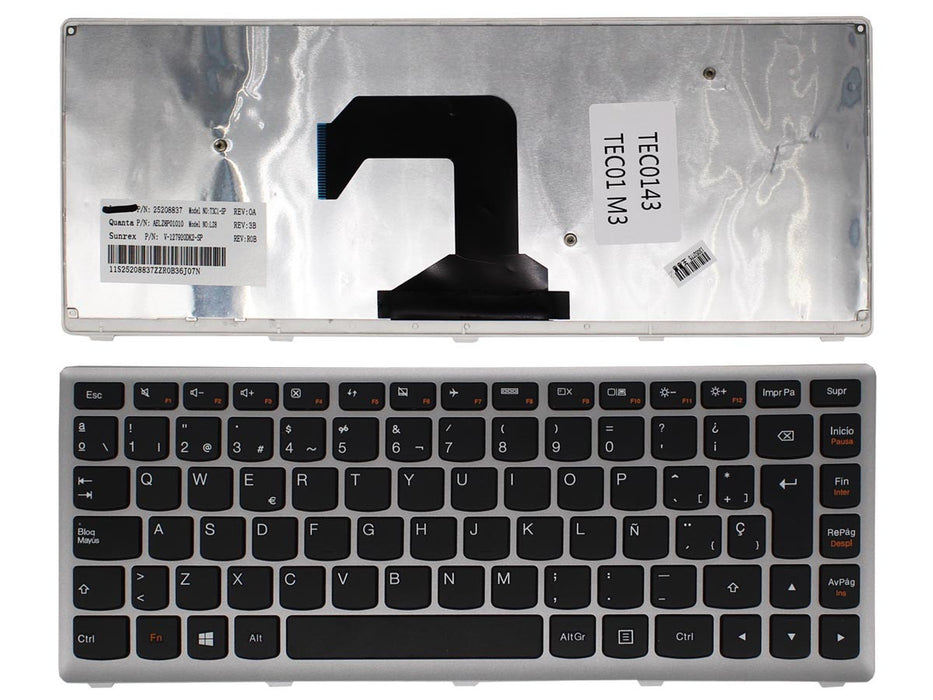 Teclado Para Portátil Lenovo U410 Plata En Castellano