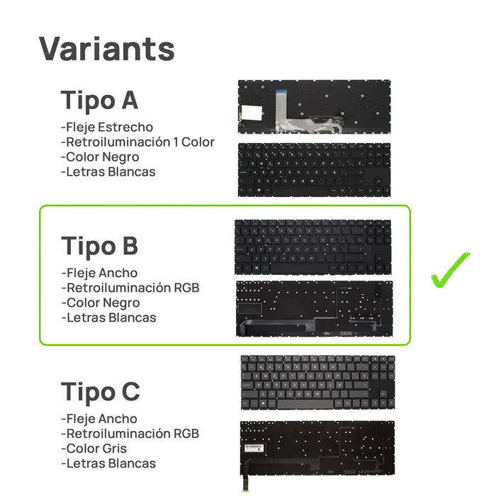 Teclado Para Portátil Hp 15-En 15-Ek Negro Retroiluminación Rgb