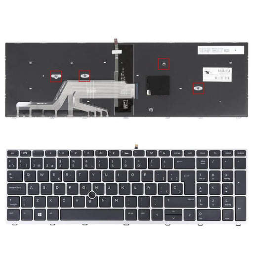 Teclado Retroiluminado Para Portátil Hp Probook 450 G5 455 G5 470 G5 Plata