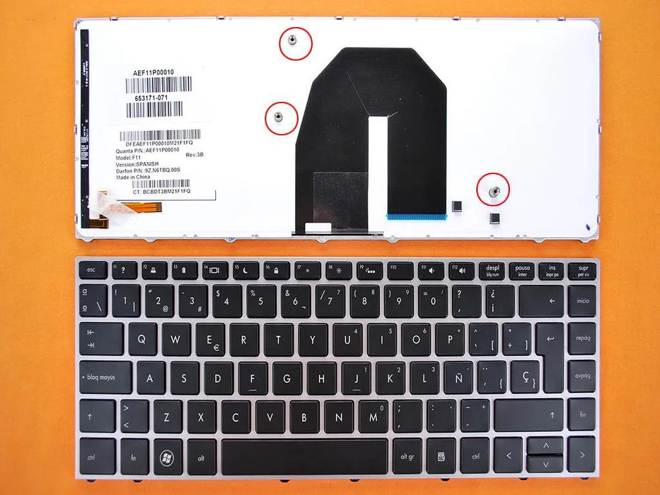 Teclado Retroiluminado Para Portátil Hp Probook 5330 5330M Plata