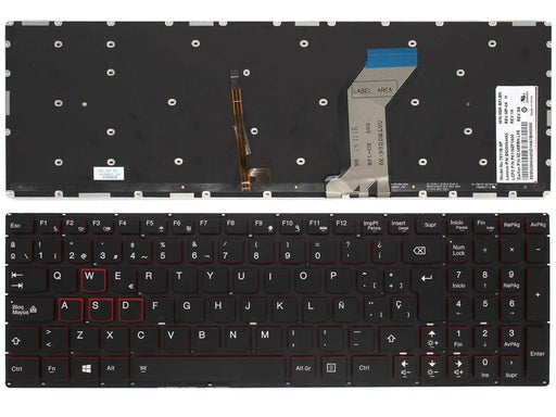 Teclado Retroiluminado Gaming Para Portátil Lenovo Ideapad Y700-15 Negro Sin Marco