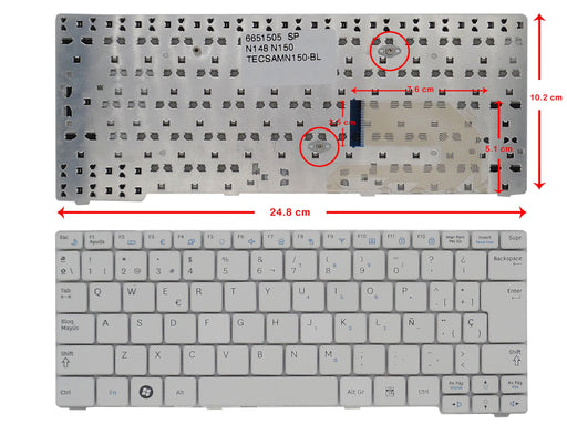 Teclado Para Portátil Samsung Nb30 N128 N148 N145 N150 Np10 Blanco