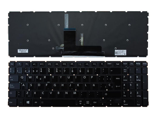 Teclado Retroiluminado Para Portátil Toshiba Satellite L50-B Brillante Sin Marco