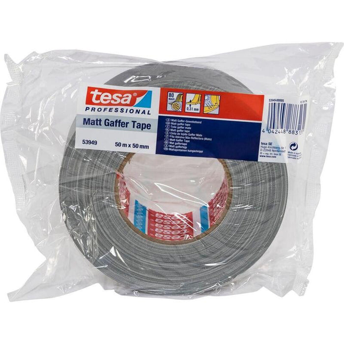 Tesa Gewebekleb. 50m X 50mm Gaffer Tape Silber 53949