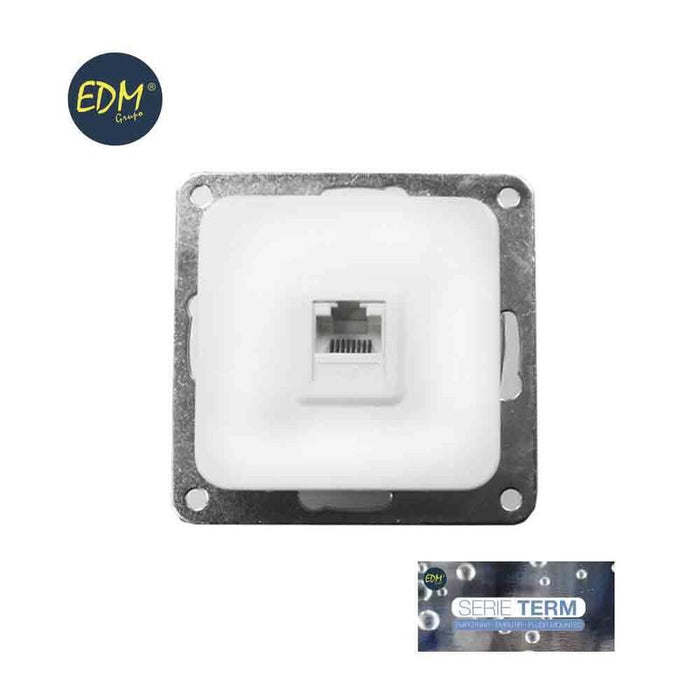 Toma Rj45 Cat6 Empotrar"Serie Term" Blanco 70x30x70mm (Bolsa Blister)