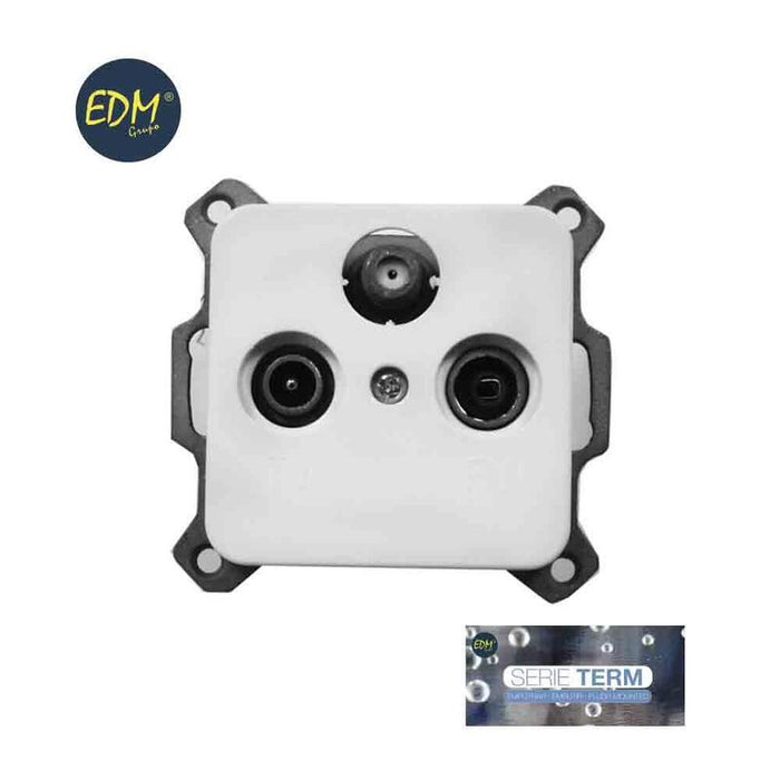 Toma Tv+Fm+Sat Empotrar "Serie Term" Blanco 70x35x65mm (Bolsa Blister)