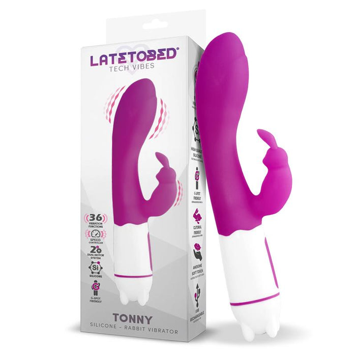 Vibrador Usb Punto G  Tonny  36 Funciones Silicona Púrpura