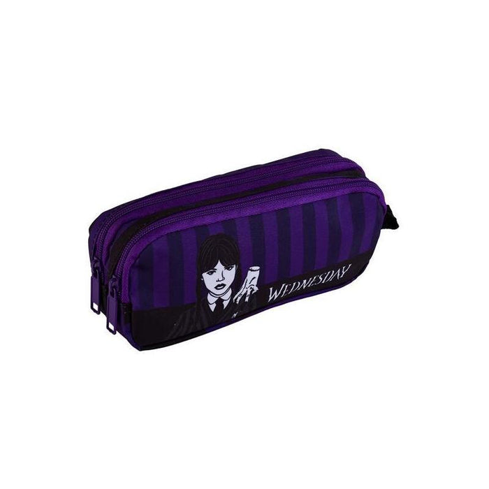 Toybags Portatodo Wednesday Miercoles Addams Y Enid Gamer Case Doble Compartimento