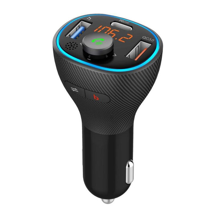 Transmisor Fm Mp3 Para Coche Artificial Con Función Bt Usb Lcd Fm-73 Qc3.0
