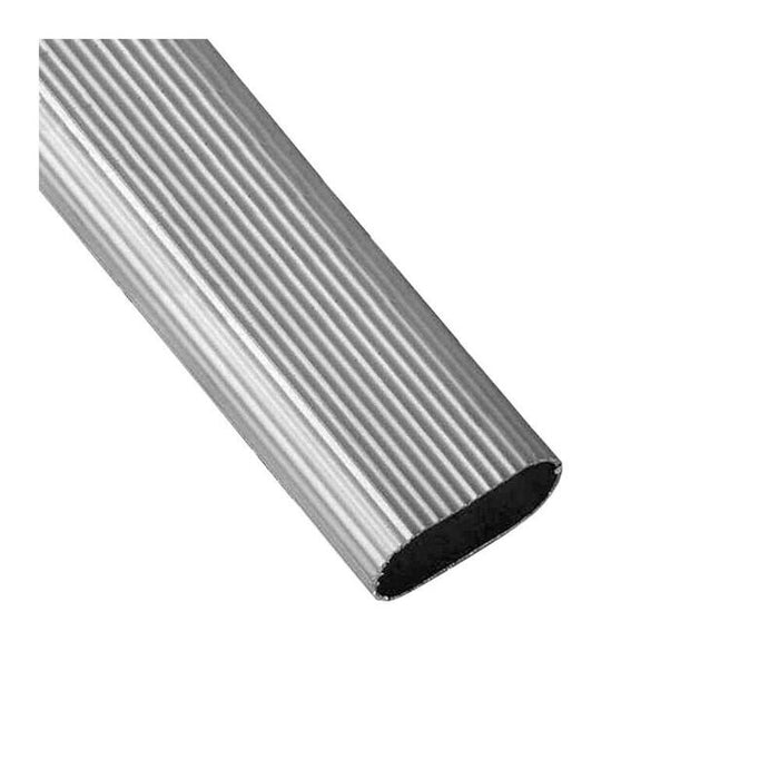 Tubo Armario, Ovalado, Modelo Ta04, De Aluminio Con Acabado En Plata, 200 X 1,5 X 3 Cm