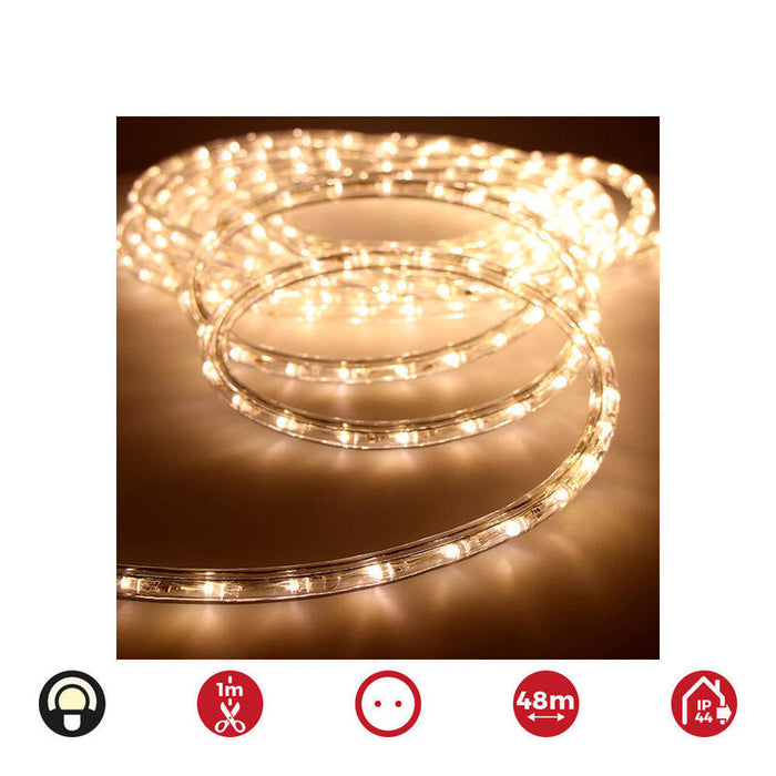 Tubo Flexiled 2 Vias Fijo 48m. 30 Leds/M Blanco Cálido