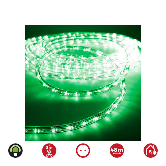 Tubo Flexiled Led 2 Vias Multifunción 48m. 36 Leds/M Verde 48m (Ip44 Interior-Exterior)