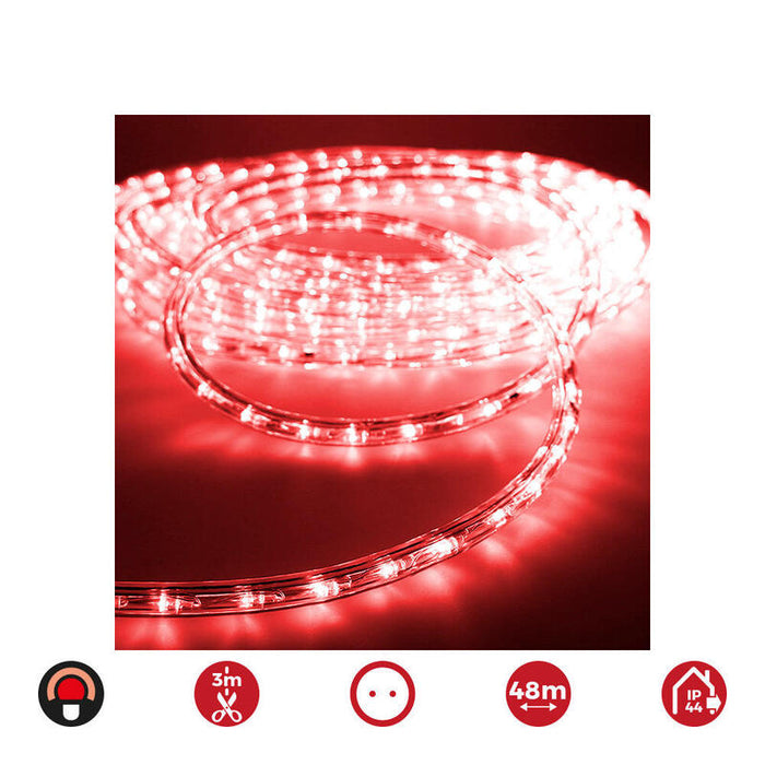 Tubo Flexiled Led 48m. 2 Vias Multifunción 36 Leds/M Rojo (Ip44 Interior-Exterior) Edm 48m