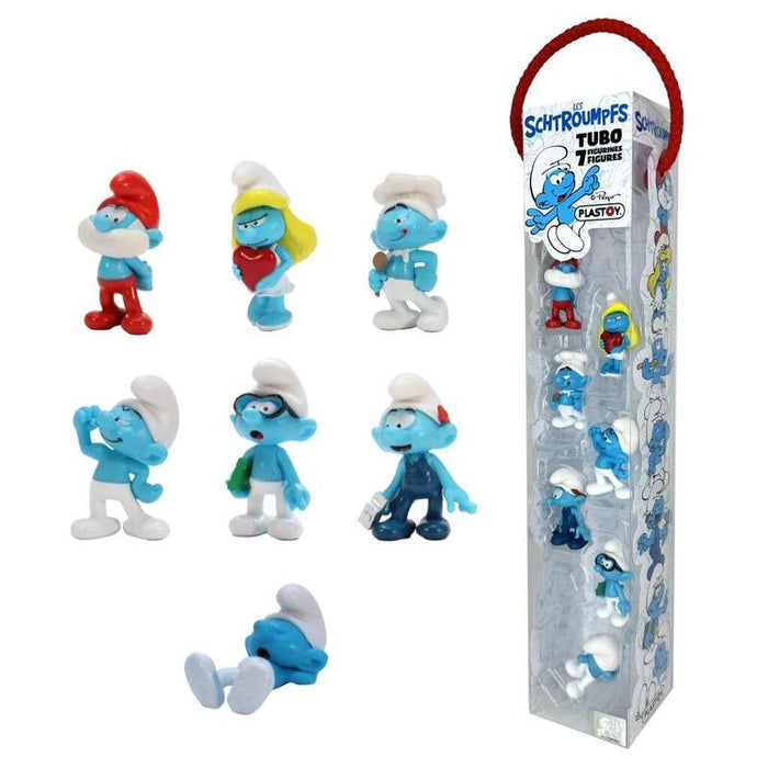 Tubo Pitufos - 7 Figuras