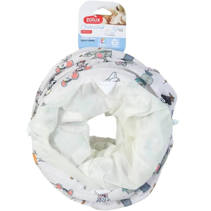 Túnel De Juguete Para Gatos Zolux Con Diseño De Gato Y Ratones Chatouille, 100 Cm.