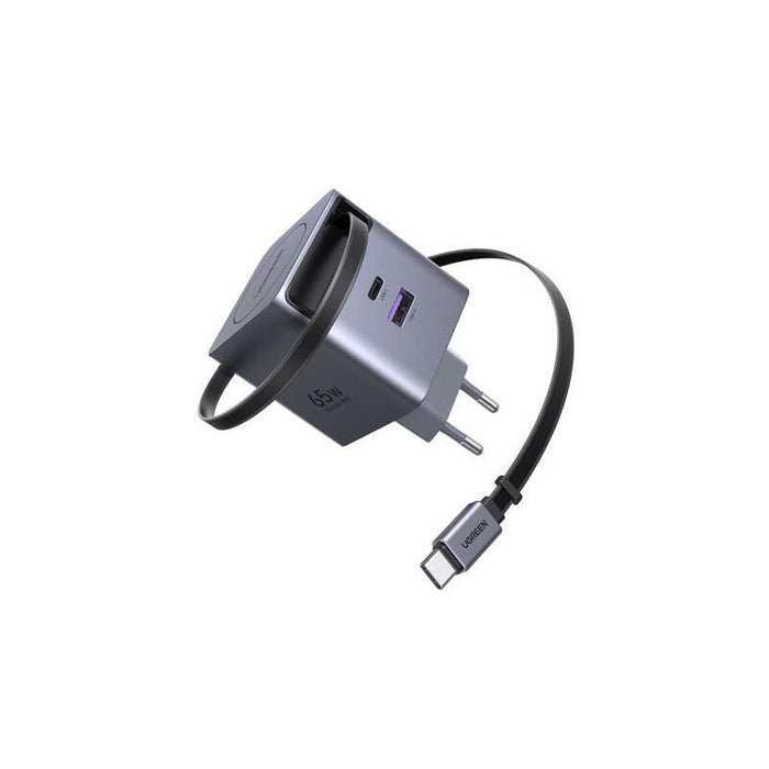 Ugreen X614 45w Gan Fast Charger 1x Usb-C 1x Usb-A 1x Ausziehbares Usb-C Cable