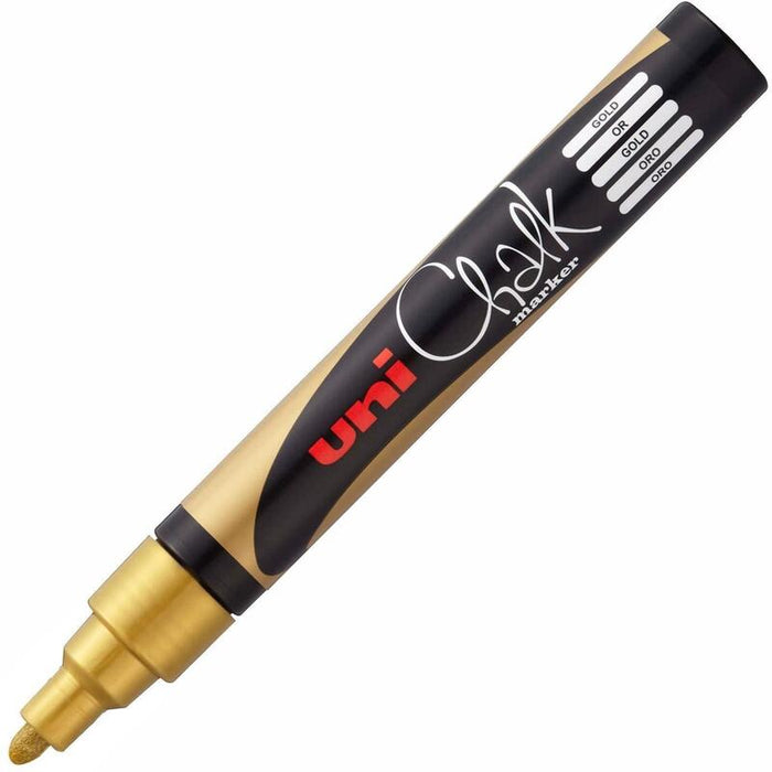 Uniball Marcador De Tiza Liquida Pwe-5m Oro -6u-