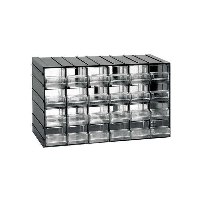 Unidad De Almacenamiento Modular De Plástico L 382 X P 148 X H 230 Mm Con 24 Cajones Transparentes