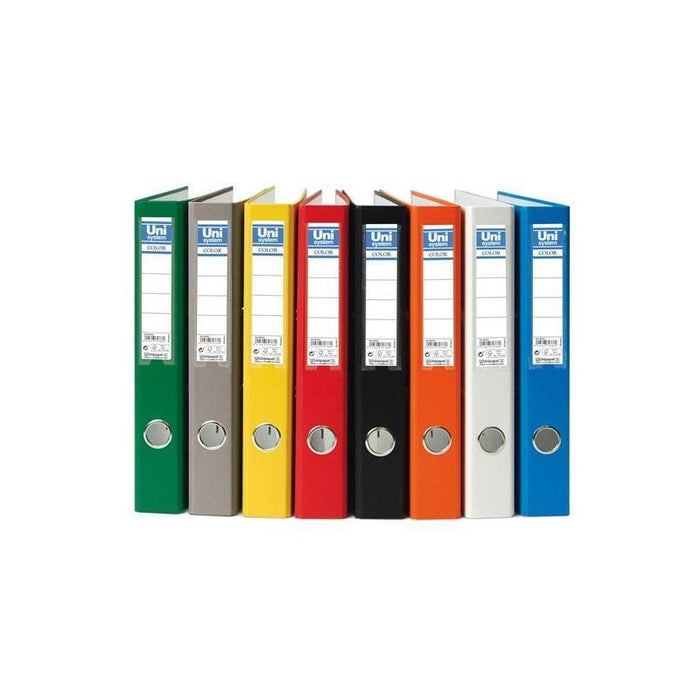 Unisystem Color Archivador Palanca 45mm Cantonera Larga A4 Cartón Forrado Pp Rojo