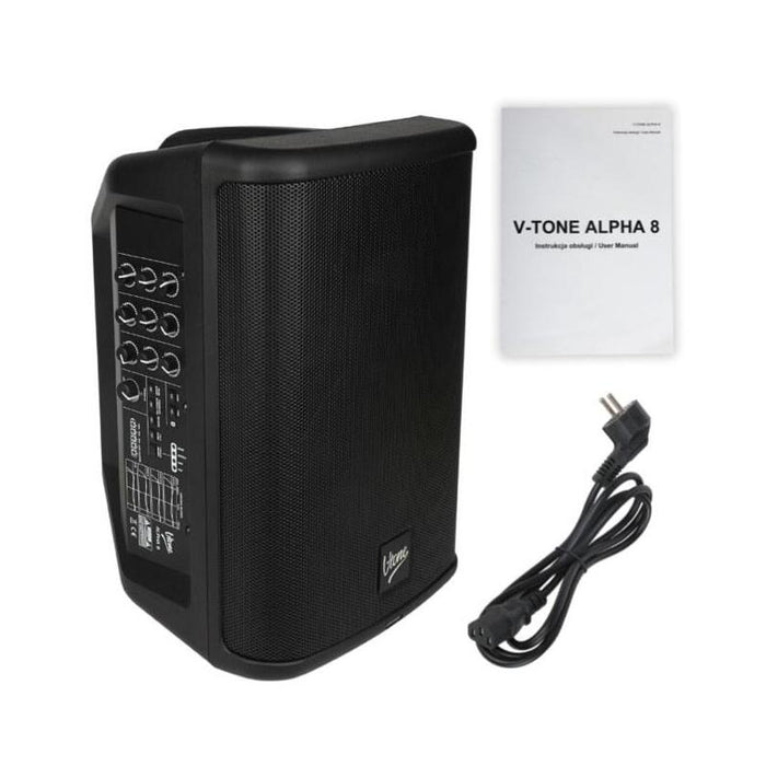 V-Tone Alpha 8 - Kolumna Aktywna Akumulatorowa 8", Bluetooth, Tws, Dsp, Aux, 95w, Rms, Wbudowany Mikser