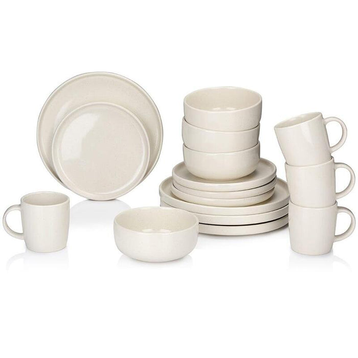Vajilla 16 Piezas Crema Cerámica